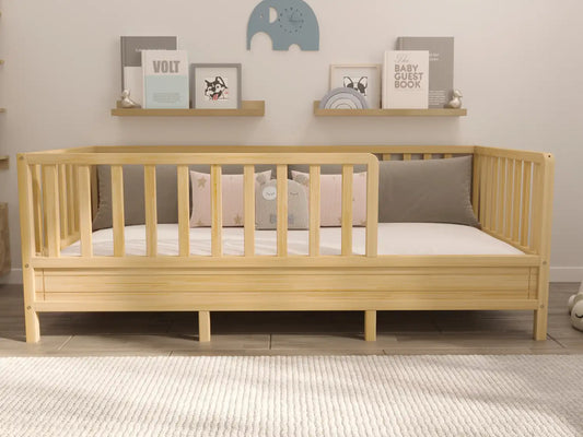 Bodenbett mit Rausfallschutz 90x200