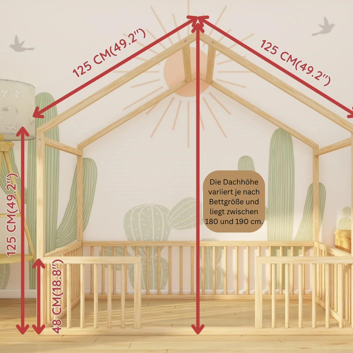 Hausbett 90x200 mit Rausfallschutz