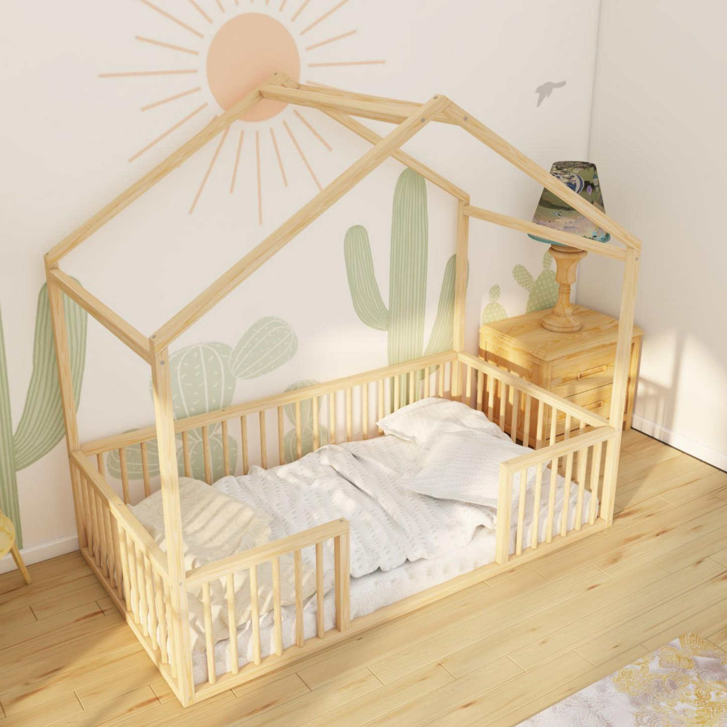 Hausbett 90x200 mit Rausfallschutz