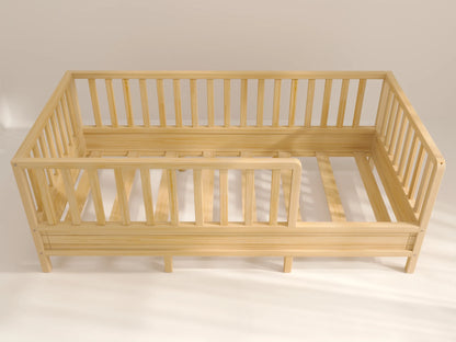 Bodenbett mit Rausfallschutz 90x200